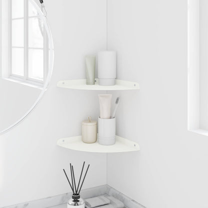 Mensola sospesa con lo scaffale 2 pcs Bianco 24 x 24 x 2 cm | homemem39