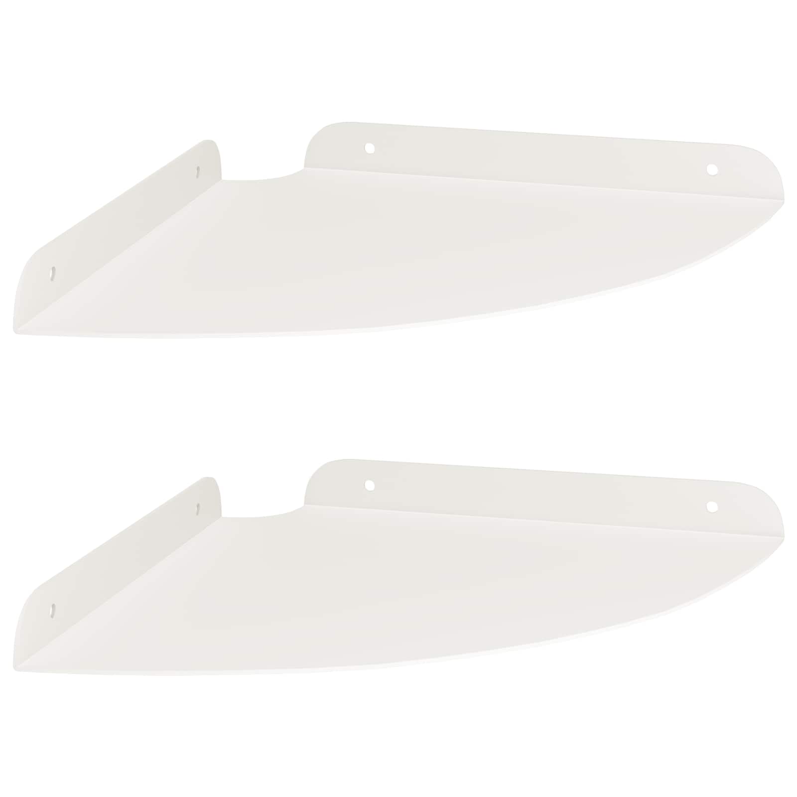 Mensola sospesa con lo scaffale 2 pcs Bianco 24 x 24 x 2 cm | homemem39