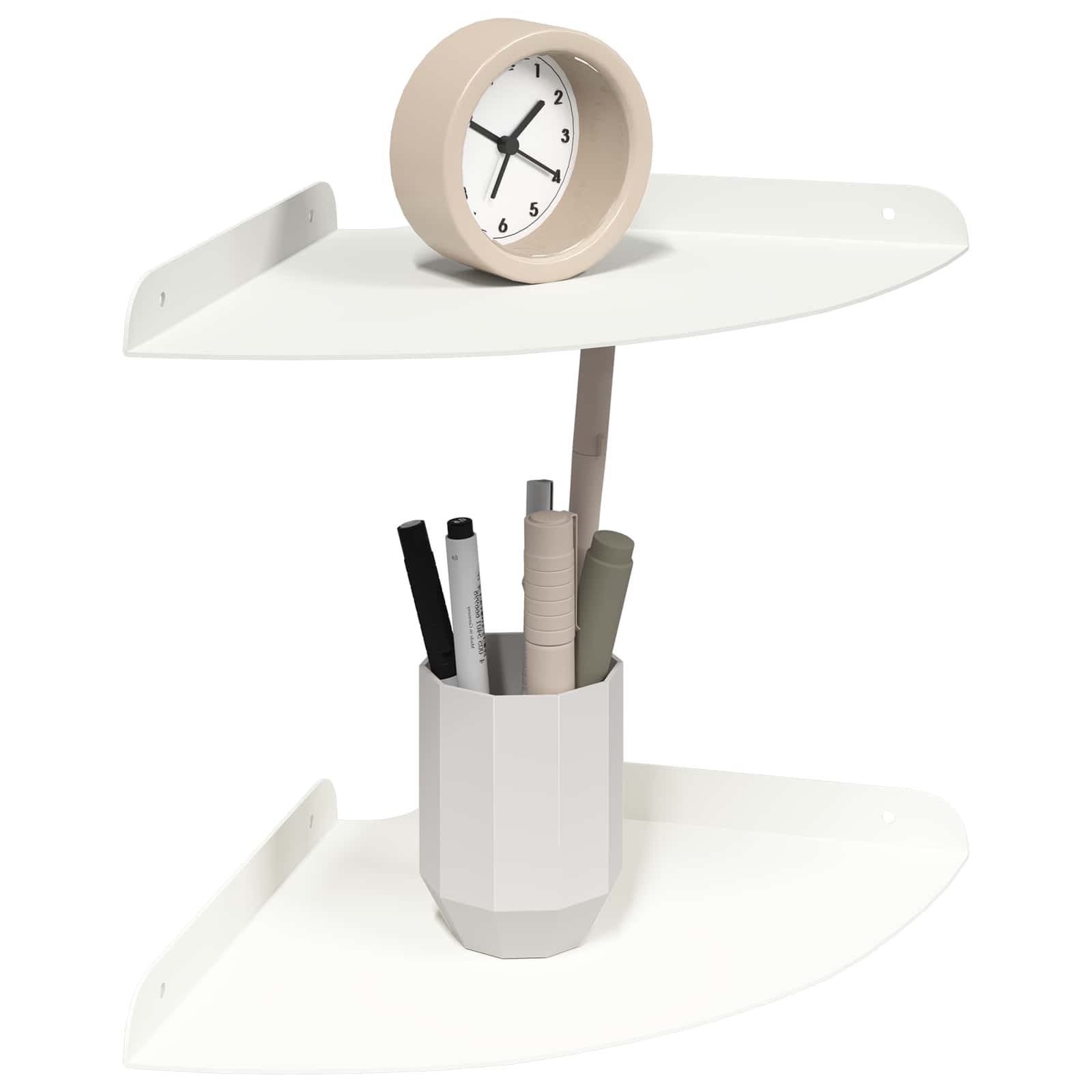 Mensola sospesa con lo scaffale 2 pcs Bianco 24 x 24 x 2 cm | homemem39
