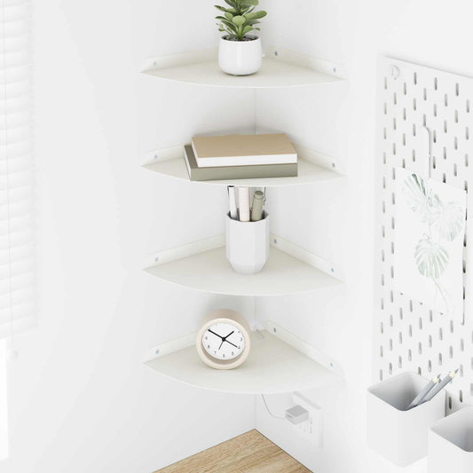 Mensola sospesa con lo scaffale 4 pcs Bianco 24 x 24 x 2 cm | homemem39
