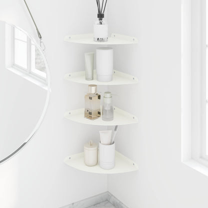 Mensola sospesa con lo scaffale 4 pcs Bianco 24 x 24 x 2 cm | homemem39