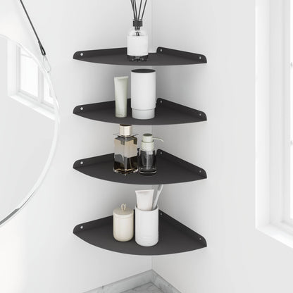 Mensola sospesa con lo scaffale 4 pcs Nero 30 x 30 x 2 cm | homemem39