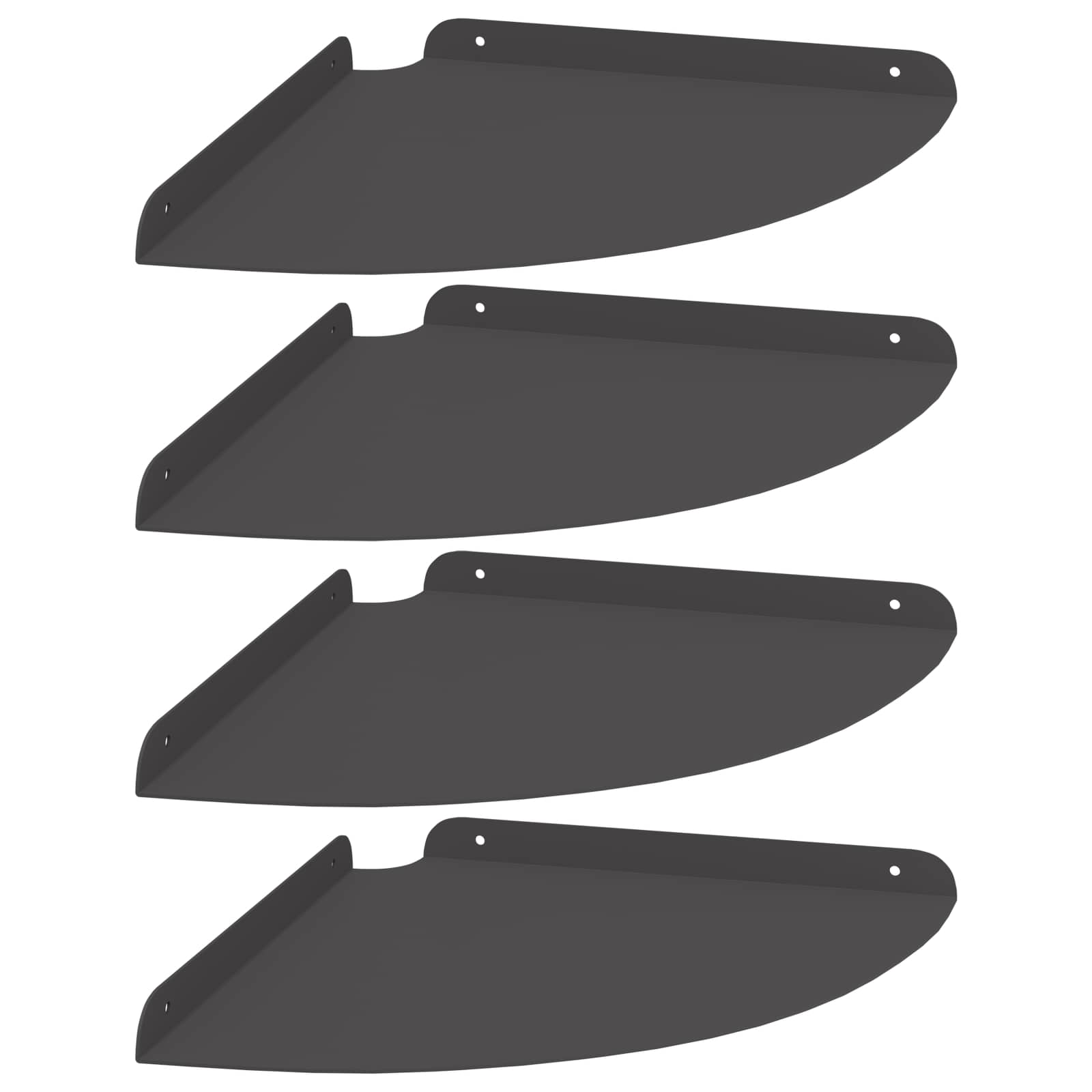 Mensola sospesa con lo scaffale 4 pcs Nero 30 x 30 x 2 cm | homemem39