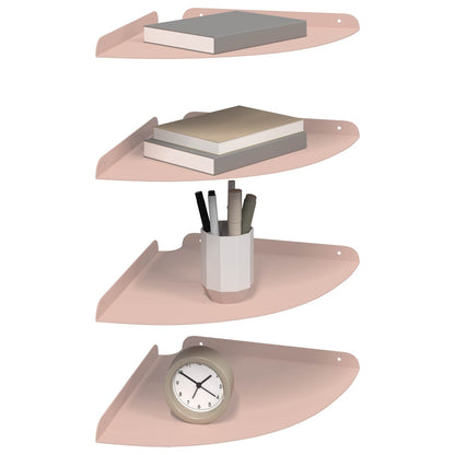 Mensola sospesa con lo scaffale 4 pcs Rosa 30 x 30 x 2 cm | homemem39