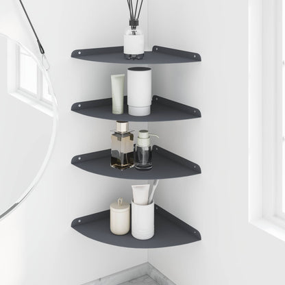 Mensola sospesa con lo scaffale 4 pcs Antracite 30 x 30 x 2 cm | homemem39