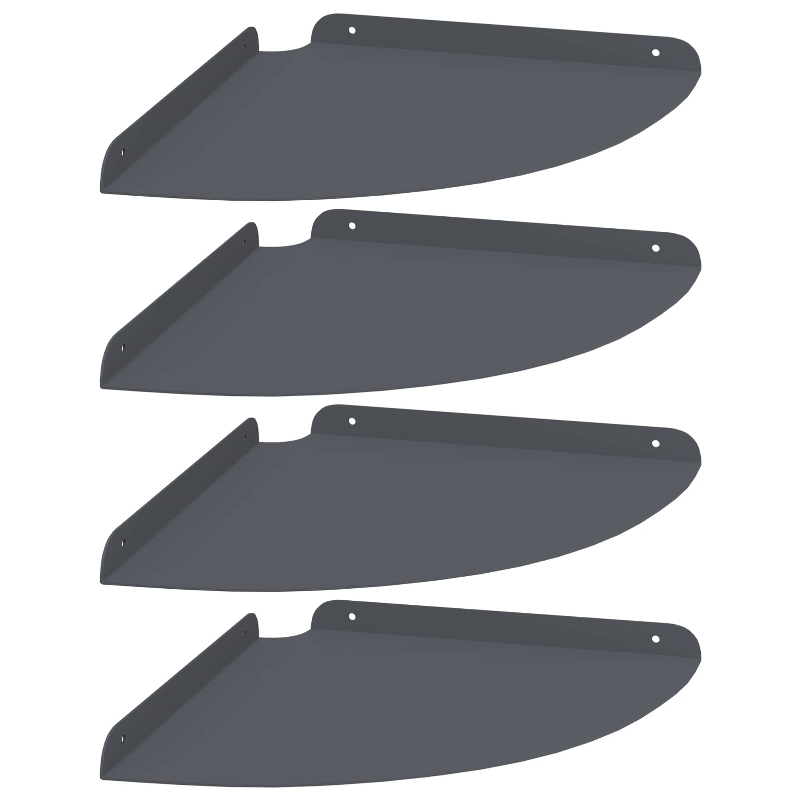 Mensola sospesa con lo scaffale 4 pcs Antracite 30 x 30 x 2 cm | homemem39