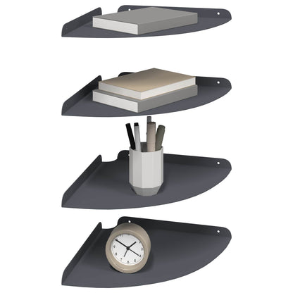 Mensola sospesa con lo scaffale 4 pcs Antracite 30 x 30 x 2 cm | homemem39