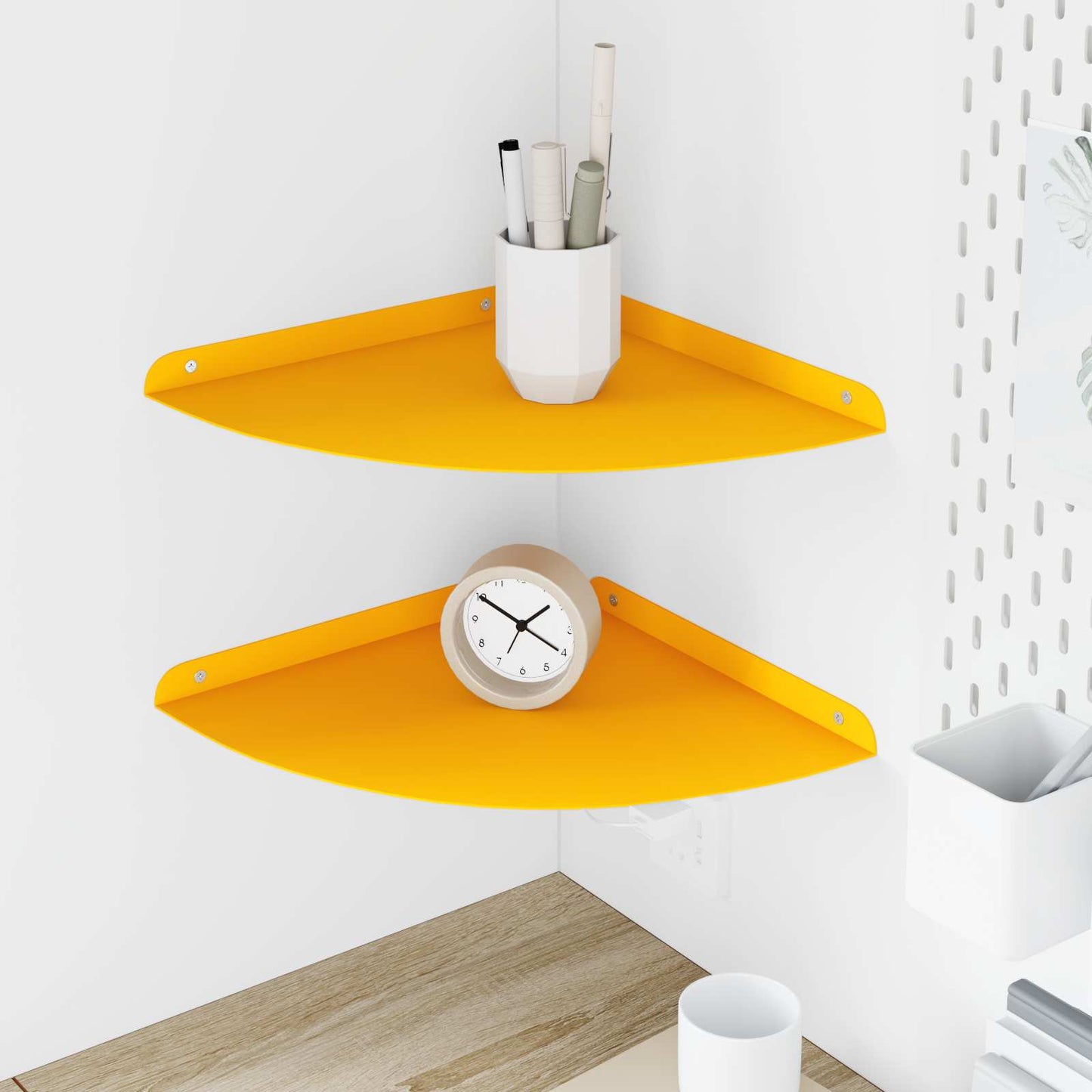 Mensola sospesa 2 pcs Giallo senape 30 x 30 x 2 cm | homemem39