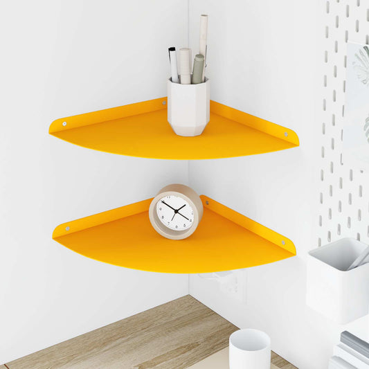 Mensola sospesa 2 pcs Giallo senape 30 x 30 x 2 cm | homemem39