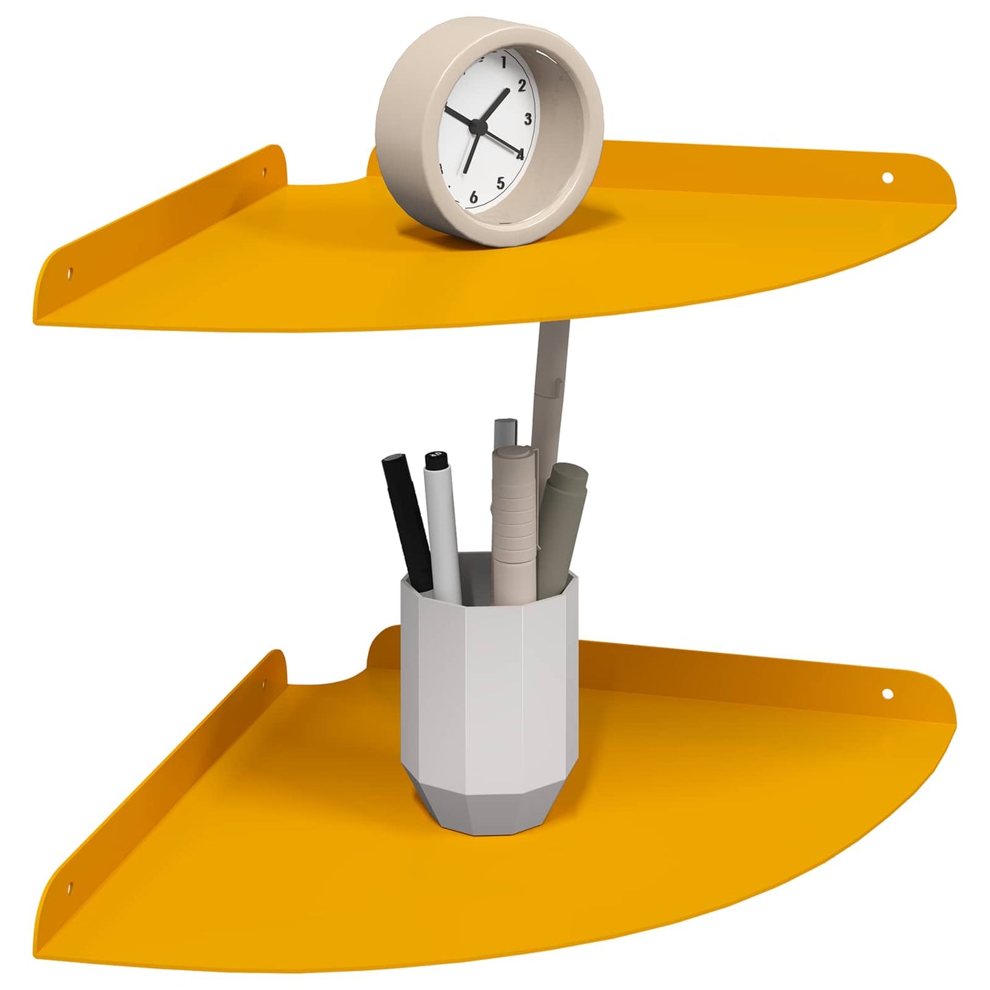 Mensola sospesa 2 pcs Giallo senape 30 x 30 x 2 cm | homemem39