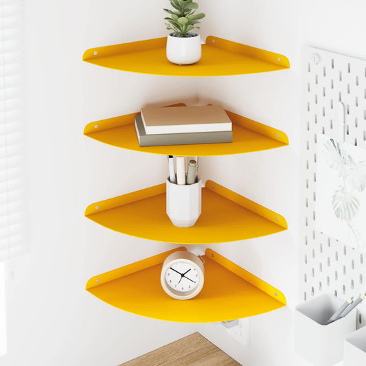 Mensola sospesa 4 pcs Giallo senape 30 x 30 x 2 cm | homemem39