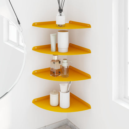 Mensola sospesa 4 pcs Giallo senape 30 x 30 x 2 cm | homemem39