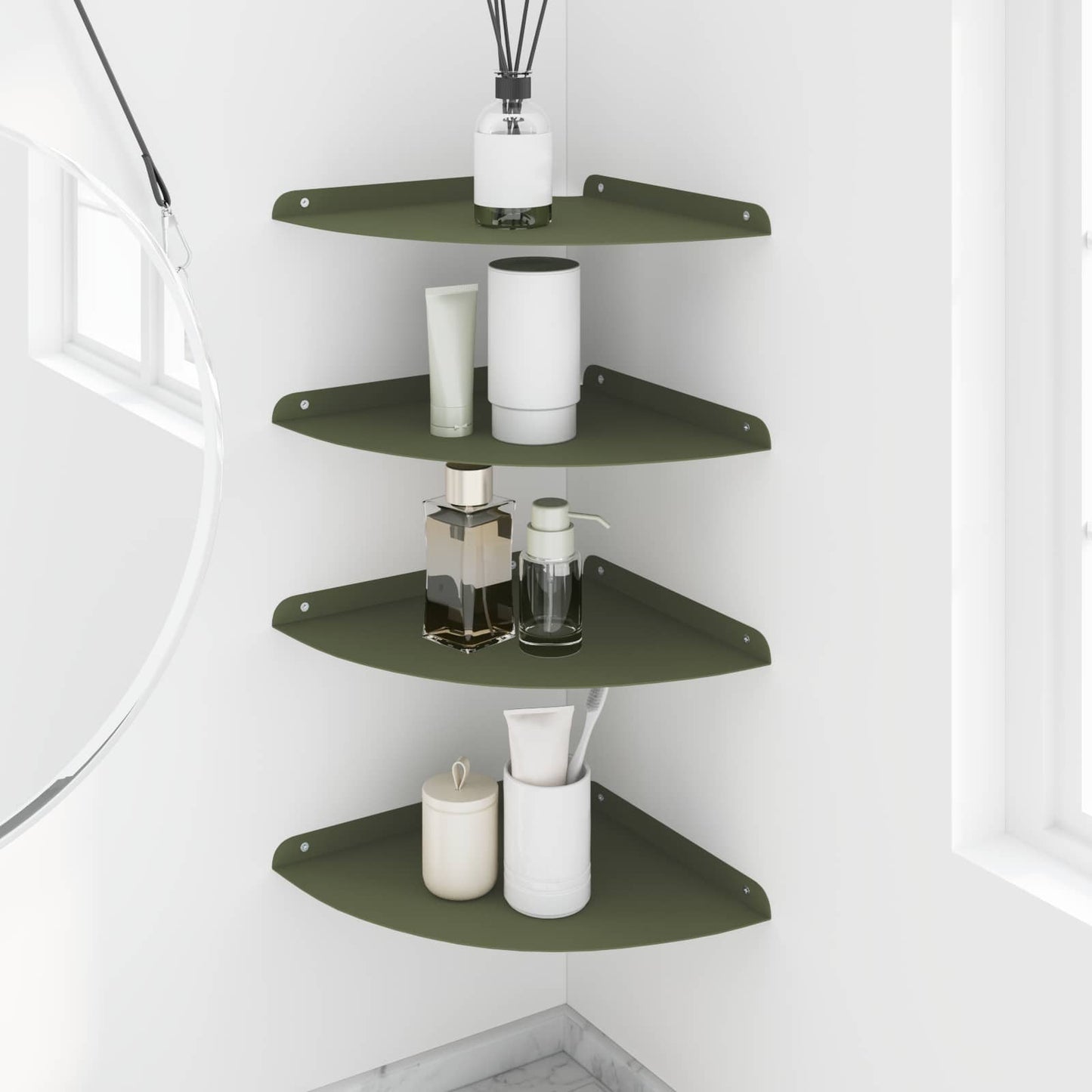 Mensola sospesa 4 pcs Oliver verde 30 x 30 x 2 cm | homemem39