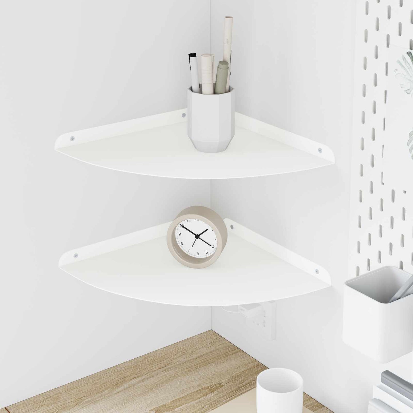 Mensola sospesa con lo scaffale 2 pcs Bianco 30 x 30 x 2 cm