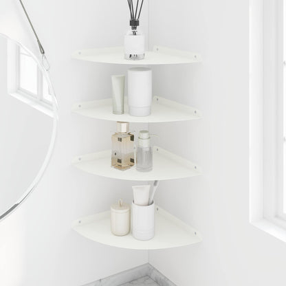Mensola sospesa con lo scaffale 4 pcs Bianco 30 x 30 x 2 cm | homemem39