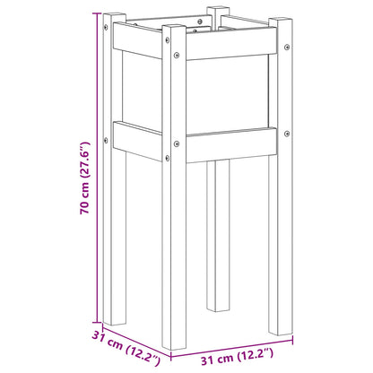 Vaso da giardino Natura 31 x 31 x 70 cm Pino massello