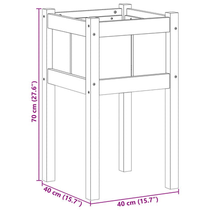 Vaso da giardino Natura 40 x 40 x 70 cm Pino massello