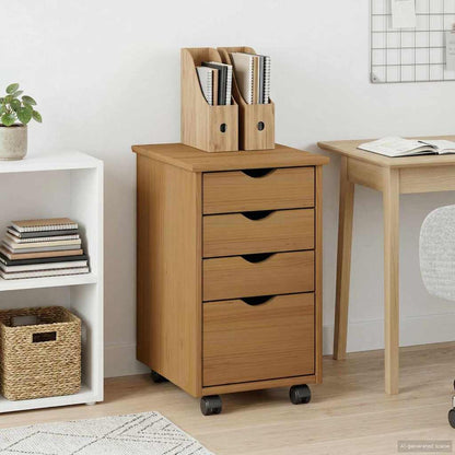 Mobile con Ruote con ruota MOSS Marrone Miele 34 x 39 x 56 cm | homemem39