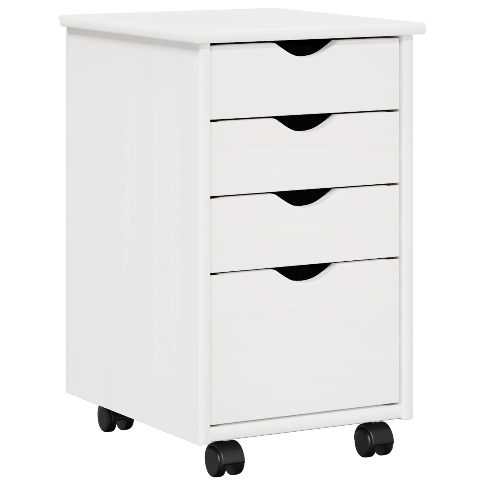 Mobile con Ruote Bianco 34 x 39 x 56 cm Legno di pino massiccio | homemem39