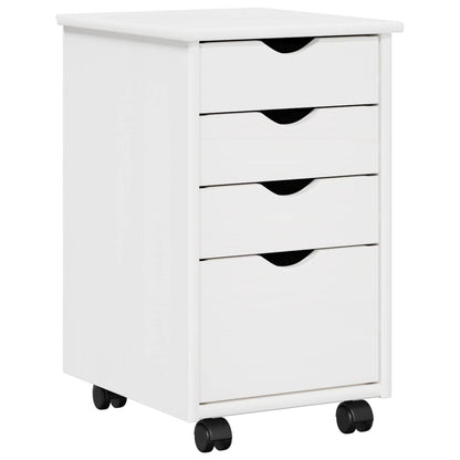 Mobile con Ruote Bianco 34 x 39 x 56 cm Legno di pino massiccio | homemem39