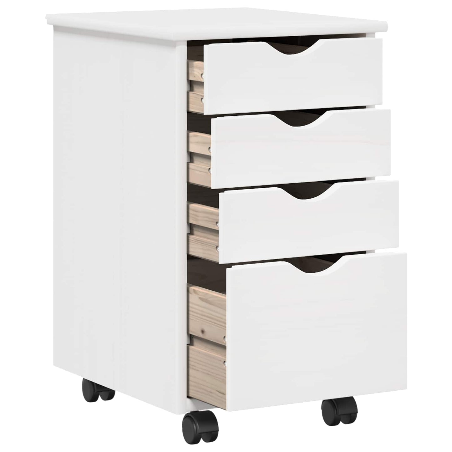 Mobile con Ruote Bianco 34 x 39 x 56 cm Legno di pino massiccio | homemem39