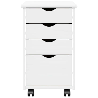 Mobile con Ruote Bianco 34 x 39 x 56 cm Legno di pino massiccio | homemem39