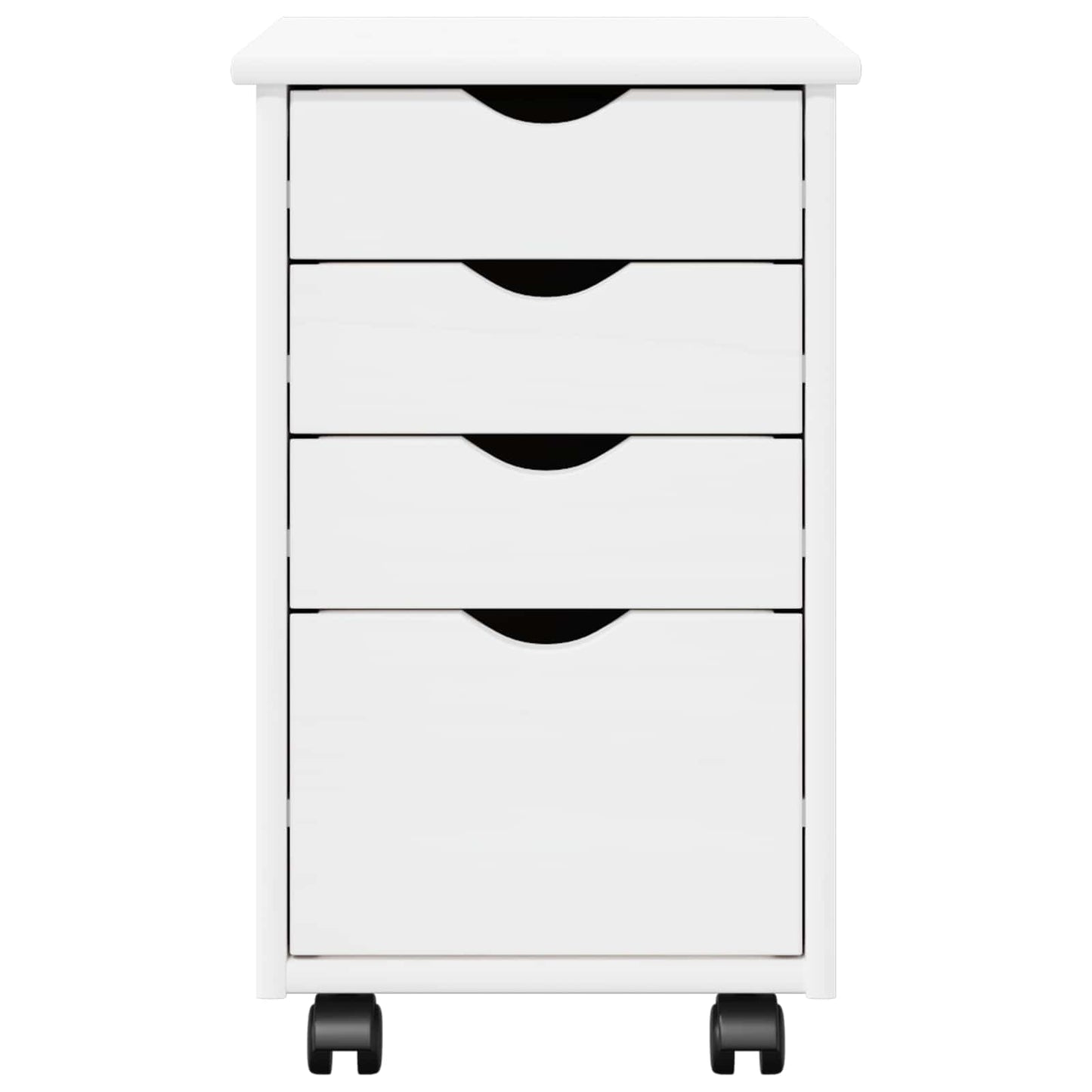 Mobile con Ruote Bianco 34 x 39 x 56 cm Legno di pino massiccio