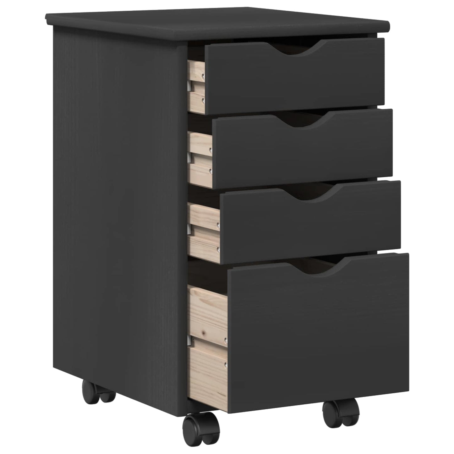 Mobile con Ruote Grigio 34 x 39 x 56 cm Legno di pino massiccio | homemem39