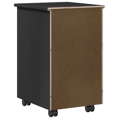 Mobile con Ruote Nero 34 x 39 x 56 cm Legno di pino massiccio | homemem39
