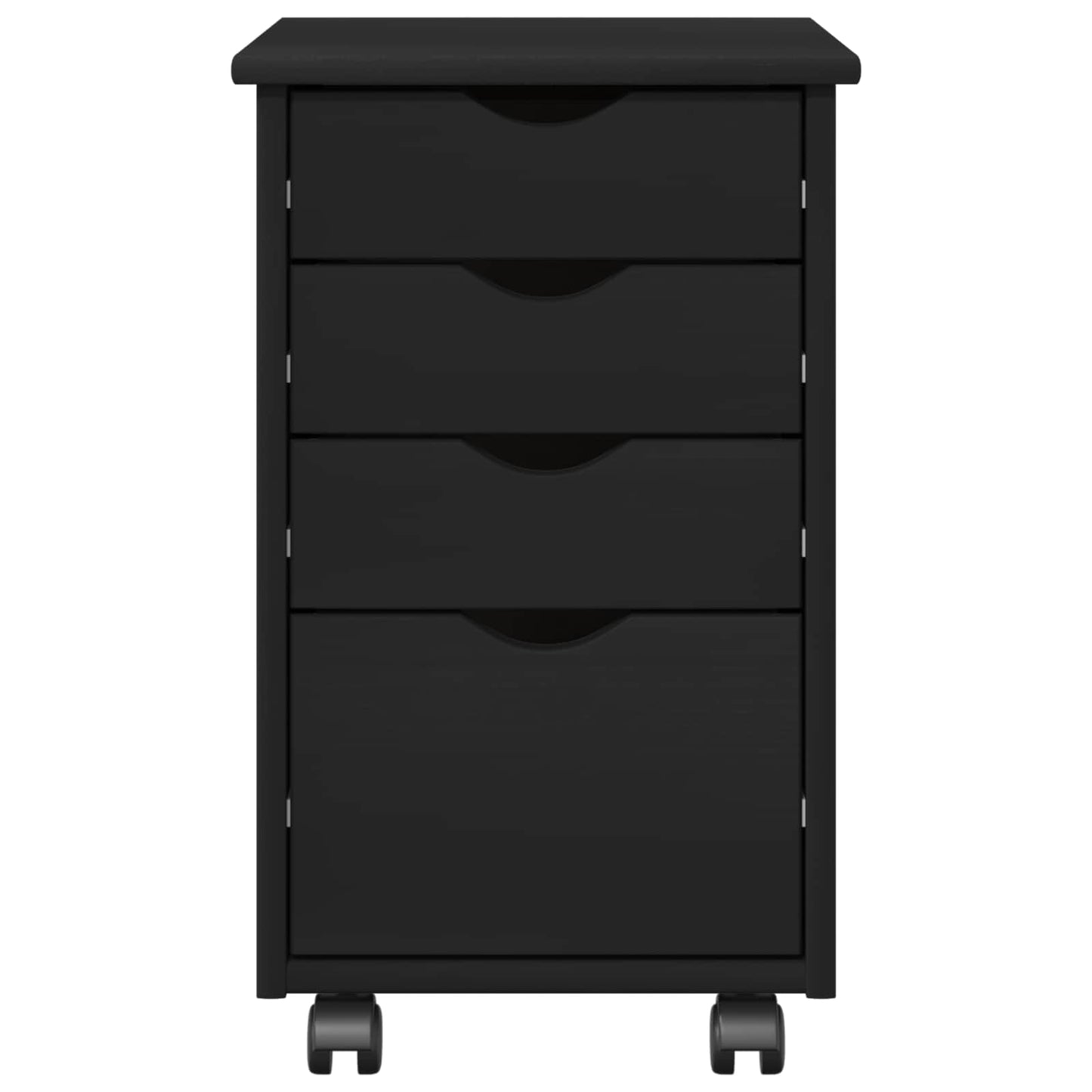 Mobile con Ruote Nero 34 x 39 x 56 cm Legno di pino massiccio | homemem39