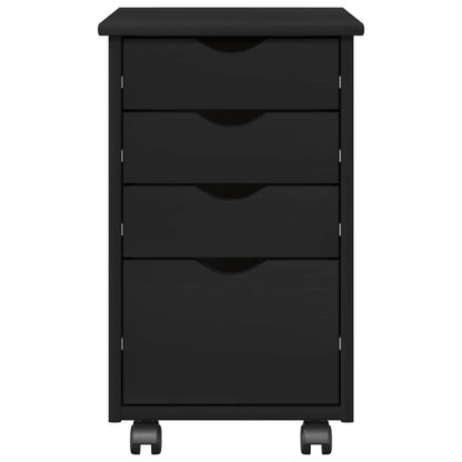 Mobile con Ruote Nero 34 x 39 x 56 cm Legno di pino massiccio | homemem39