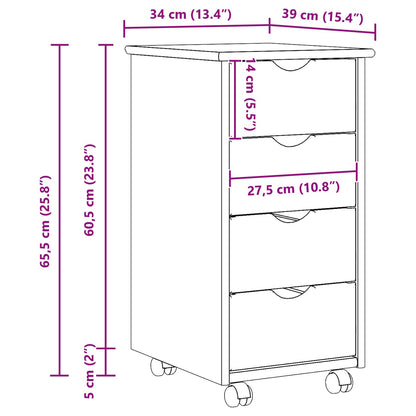 Mobile con Ruote con ruota Bianco 34 x 39 x 65,5 cm | homemem39