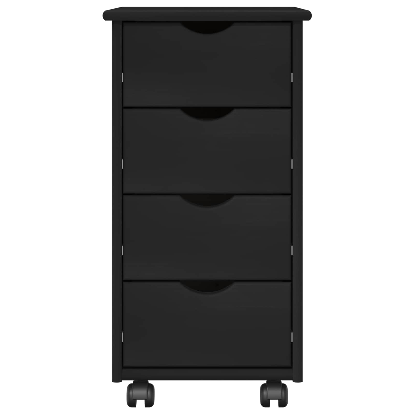 Mobile con Ruote Nero 34 x 39 x 65,5 cm Legno di Pino Massello | homemem39