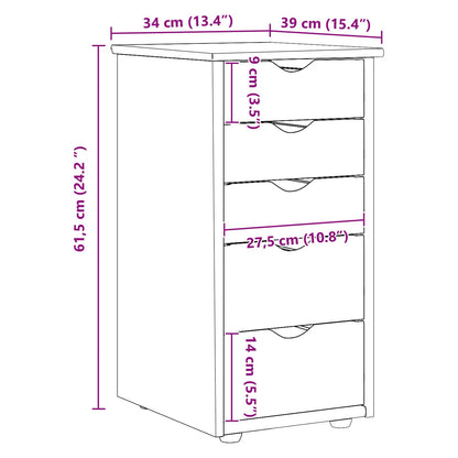 Armadietto Bianco 34 x 39 x 61,5 cm Legno di Pino Massello | homemem39
