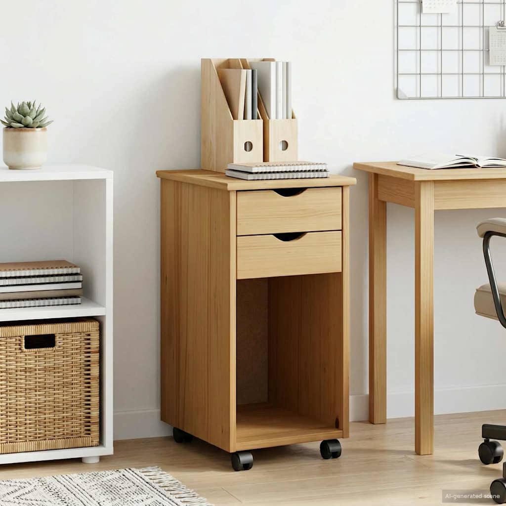 Mobile con Ruote Marrone Miele 34 x 39 x 65,5 cm