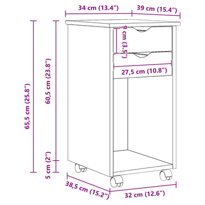 Mobile con Ruote con ruota Grigio 34 x 39 x 65,5 cm | homemem39