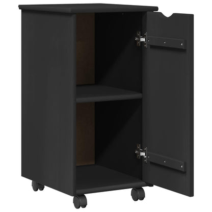 Mobile con Ruote Nero 34 x 39 x 65,5 cm Legno di Pino Massello | homemem39