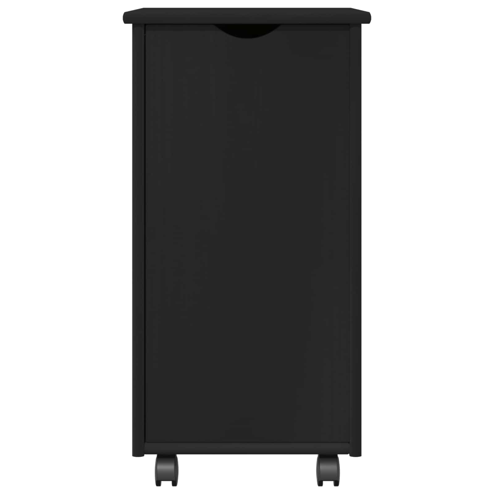 Mobile con Ruote Nero 34 x 39 x 65,5 cm Legno di Pino Massello | homemem39
