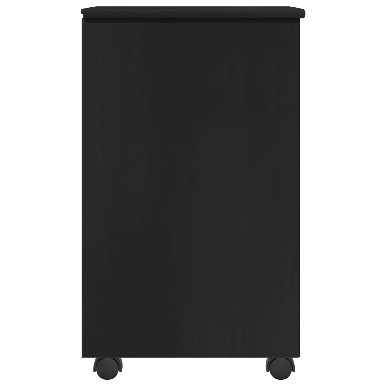Mobile con Ruote Nero 34 x 39 x 65,5 cm Legno di Pino Massello | homemem39