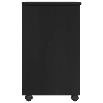 Mobile con Ruote Nero 34 x 39 x 65,5 cm Legno di Pino Massello | homemem39