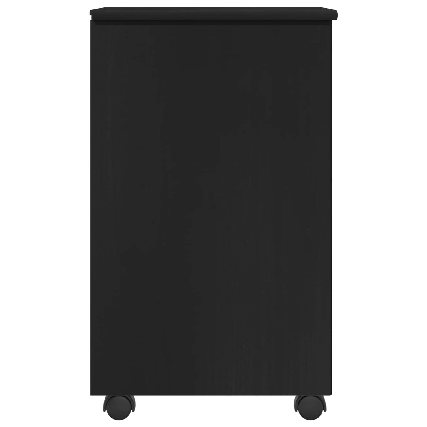Mobile con Ruote Nero 34 x 39 x 65,5 cm Legno di Pino Massello