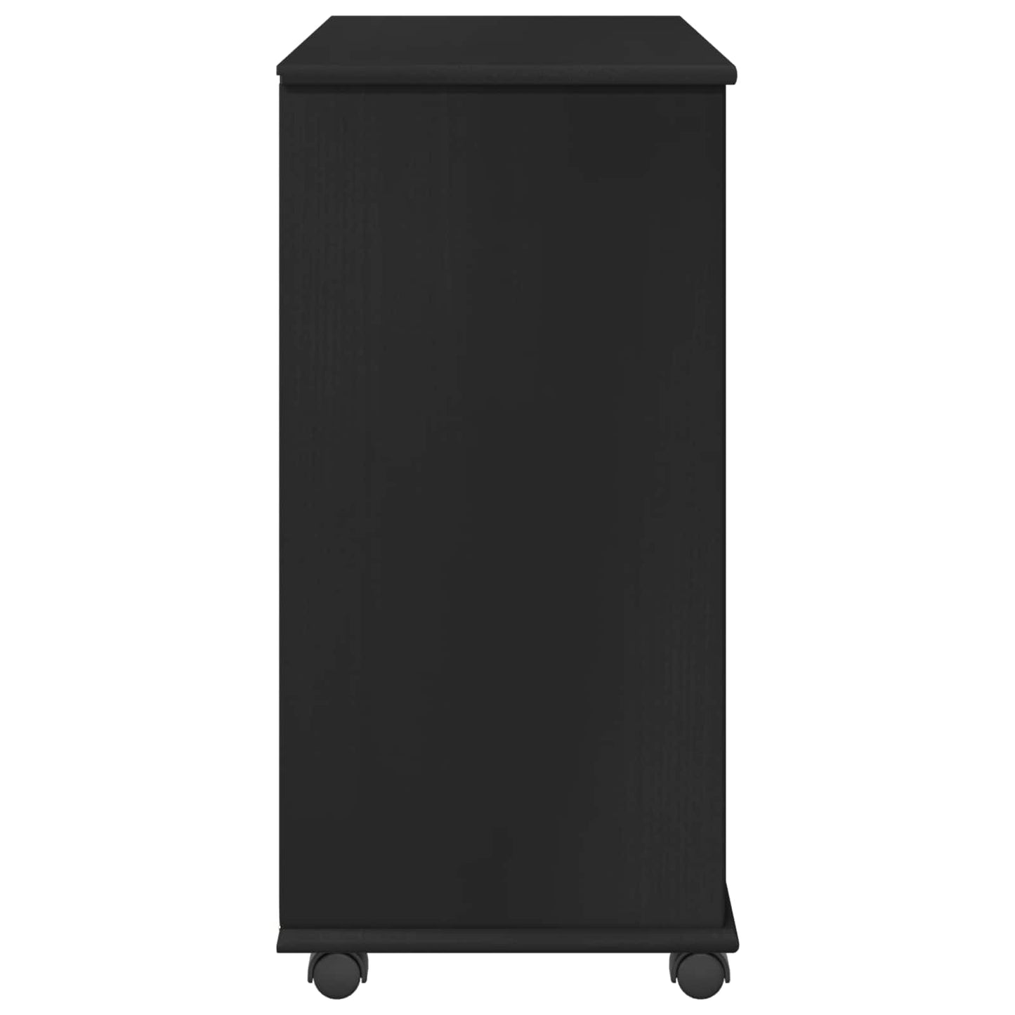 Mobile con Ruote Nero 63,5 x 39 x 79 cm Legno di Pino Massello | homemem39