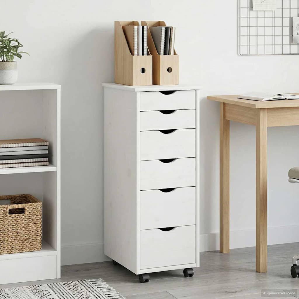 Mobile con Ruote con ruota Bianco 34 x 39 x 93,5 cm | homemem39