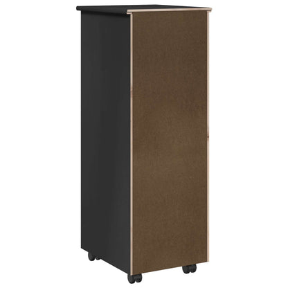 Mobile con Ruote Nero 34 x 39 x 93,5 cm Legno di Pino Massello | homemem39