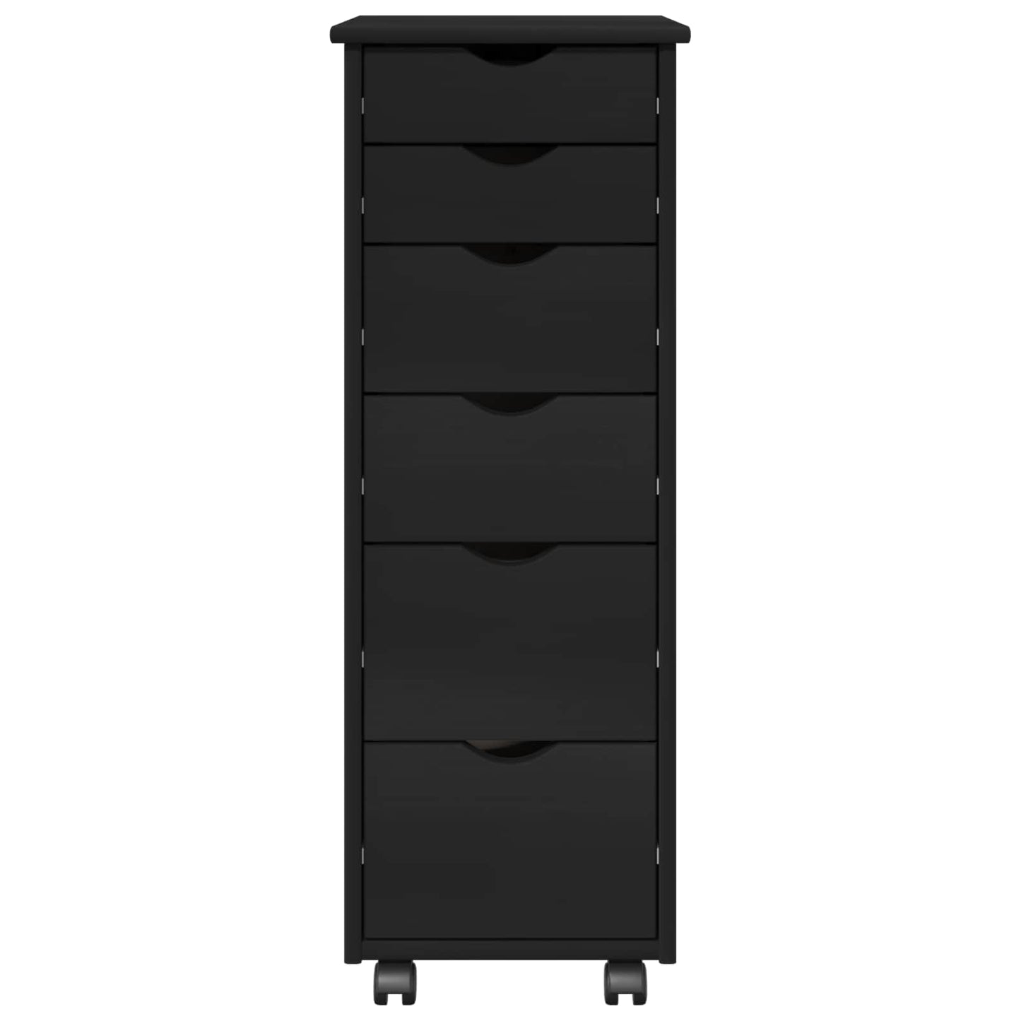 Mobile con Ruote Nero 34 x 39 x 93,5 cm Legno di Pino Massello | homemem39