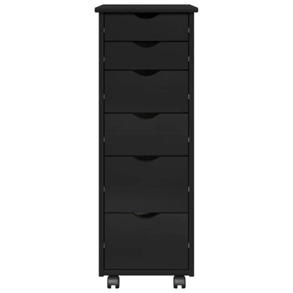 Mobile con Ruote Nero 34 x 39 x 93,5 cm Legno di Pino Massello | homemem39