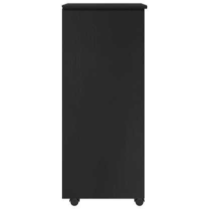 Mobile con Ruote Nero 34 x 39 x 93,5 cm Legno di Pino Massello | homemem39