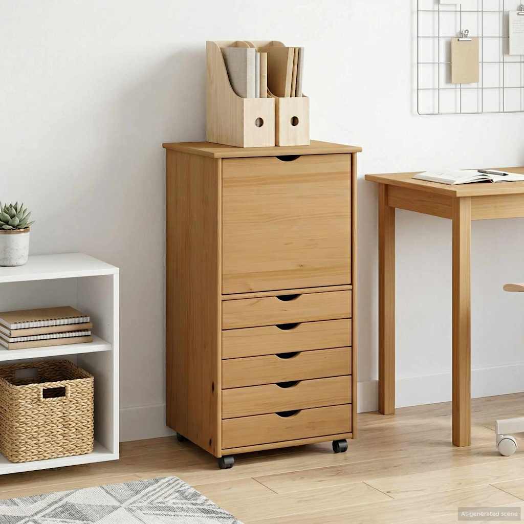 Mobile con Ruote con ruota Marrone miele 53 x 39 x 103 cm | homemem39