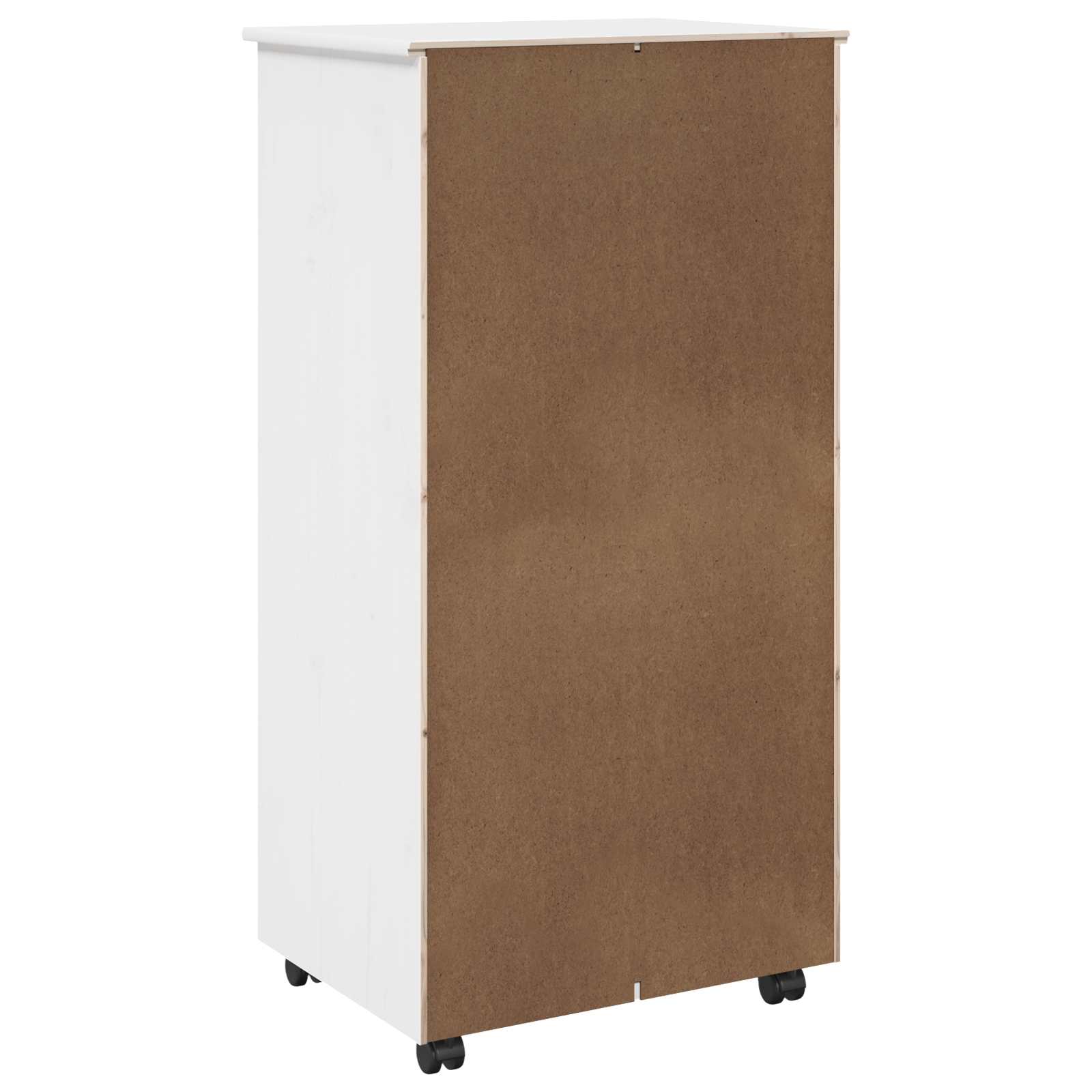 Mobile con Ruote Bianco 53 x 39 x 103 cm Legno di Pino Massello | homemem39