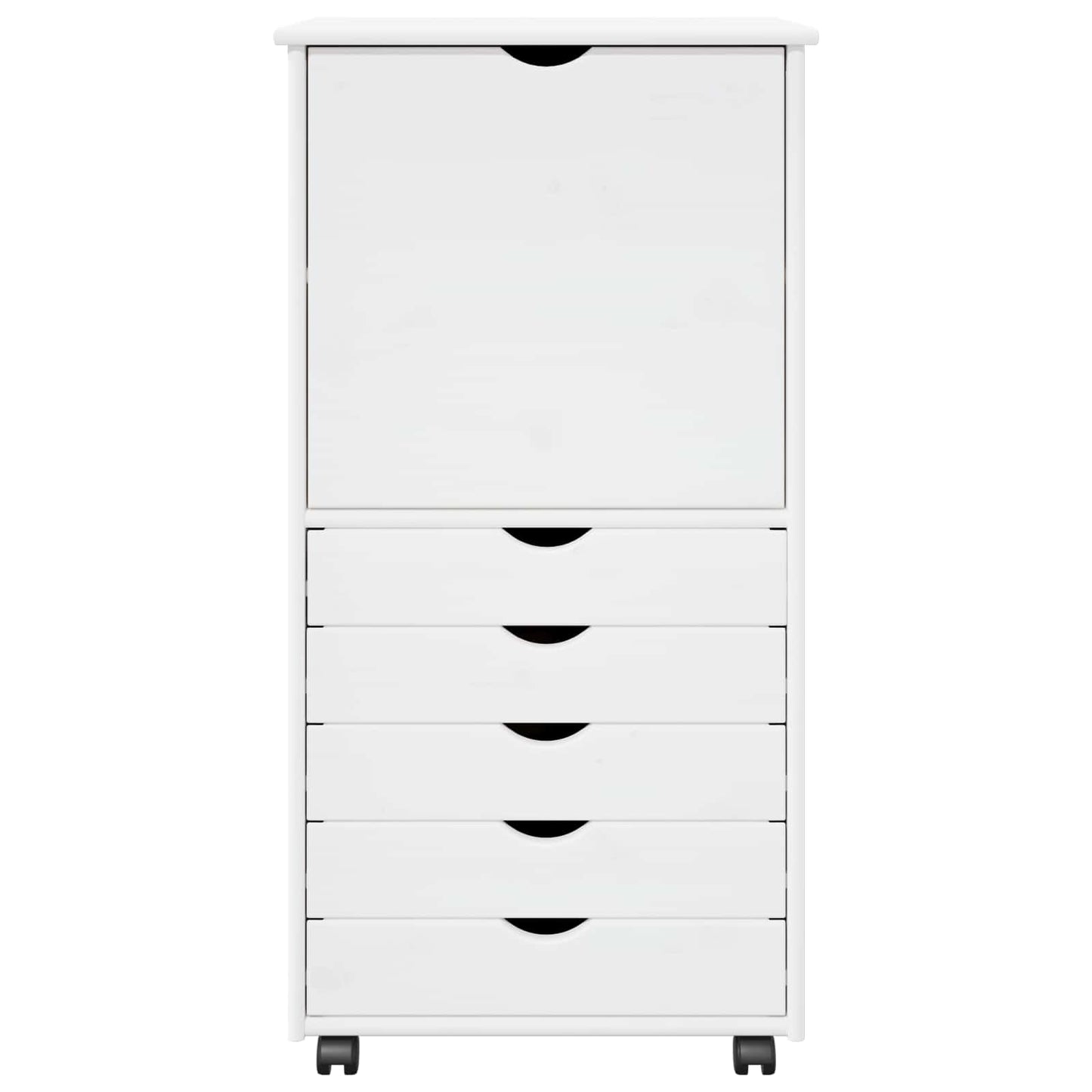 Mobile con Ruote Bianco 53 x 39 x 103 cm Legno di Pino Massello | homemem39